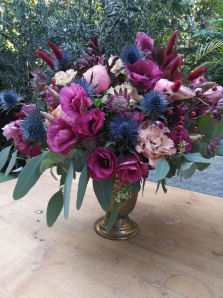 Aranjament floral în cupă Purple Rain